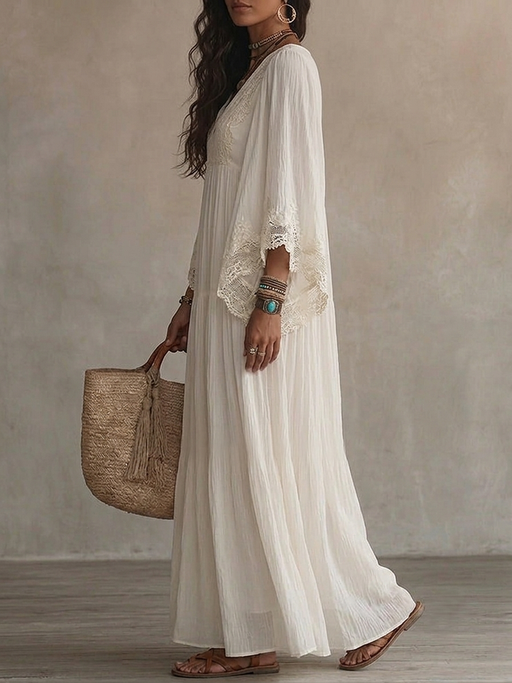 Seraphina - Ivory Chiffon Maxi Dress