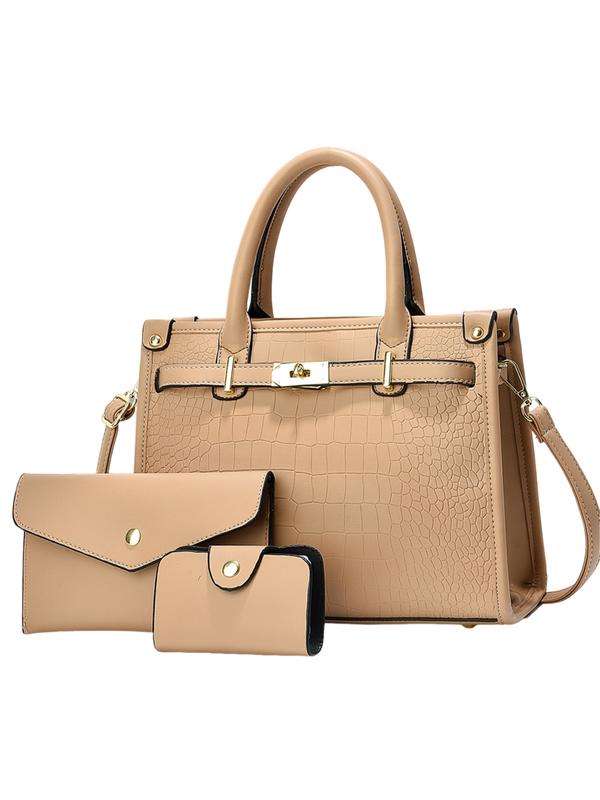 Viora │ Crocodile-Embossed Crossbody Handbag Set