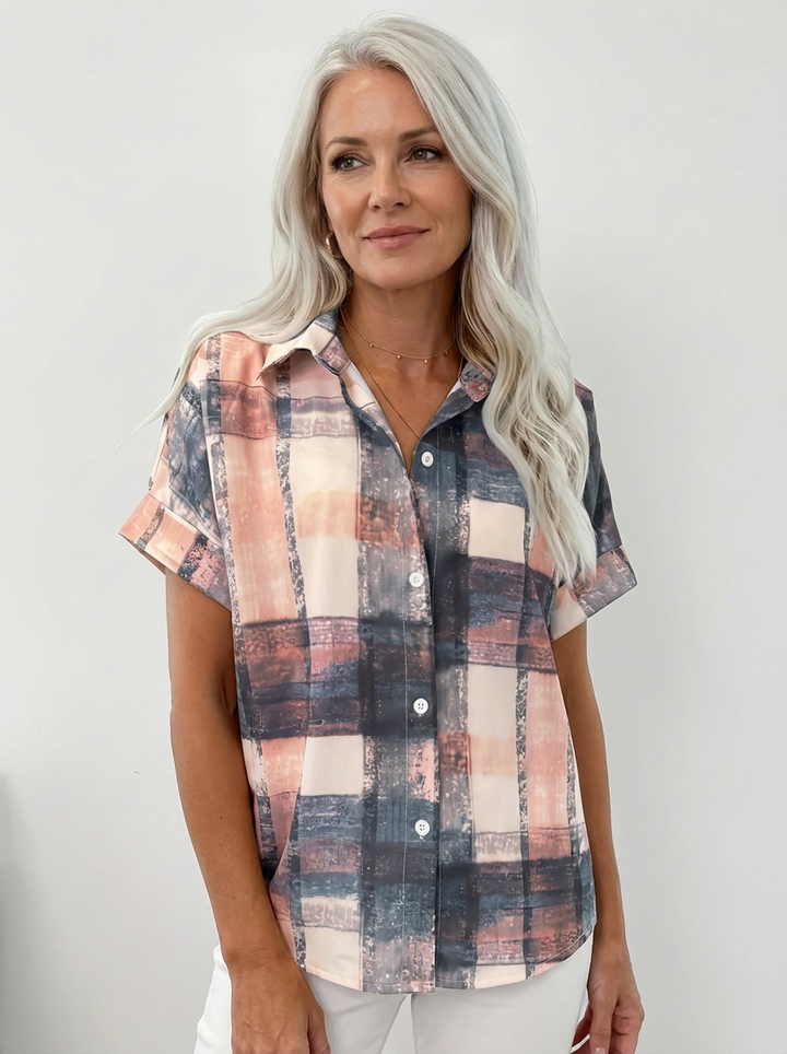 Liora | Casual Square Print Blouse