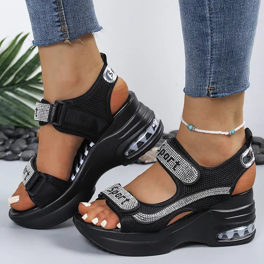 Elvyn™ Crystal Wedge Sandals