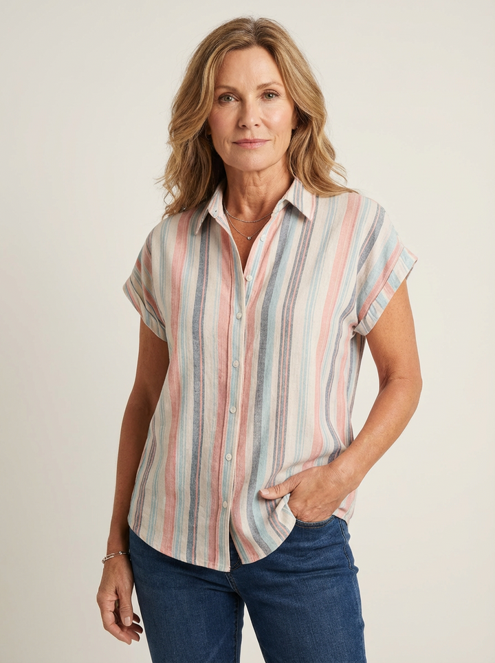 Luna | Casual Big Stripes Print Blouse