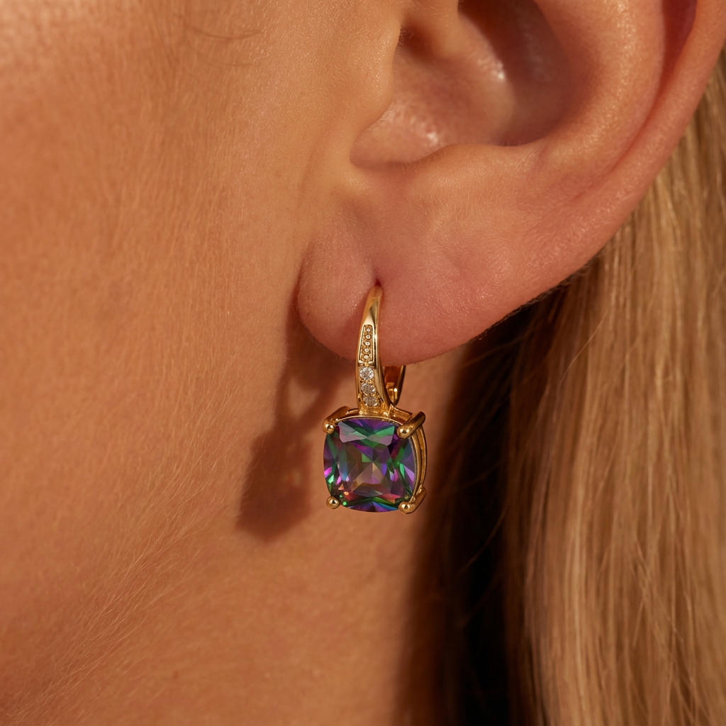 Elegant hoop earrings with sparkling stones