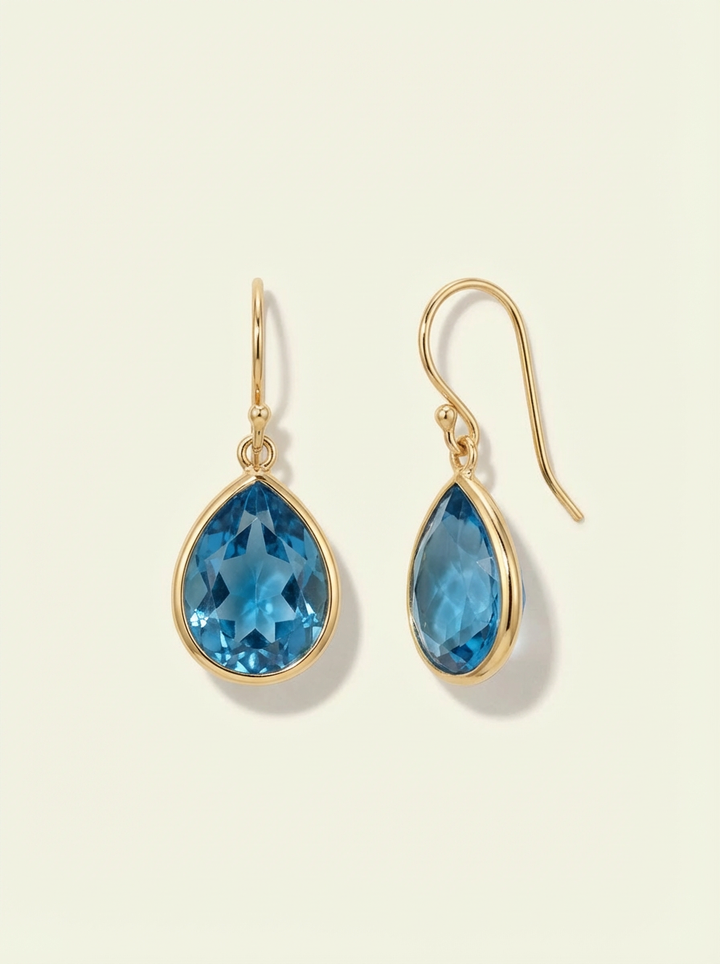 Nova Blue Crystal Drop Earrings
