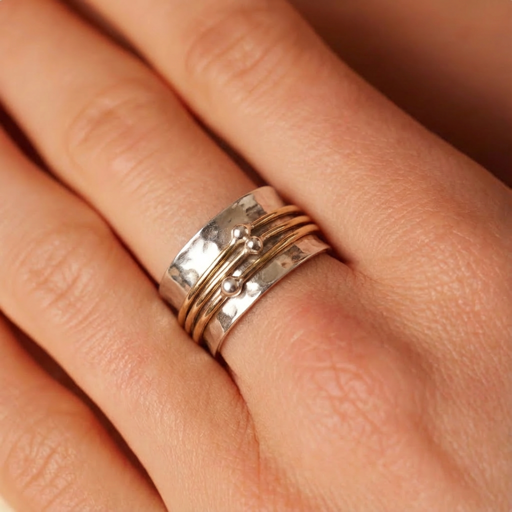 Gold Plated Vintage Ring in Silver