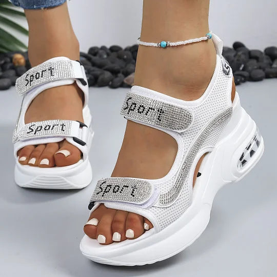 Elvyn™ Crystal Wedge Sandals