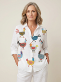 Ingrid | Playful Hen Blouse