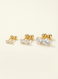 Set of 3 pairs of elegant earrings