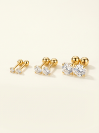 Set of 3 pairs of elegant earrings