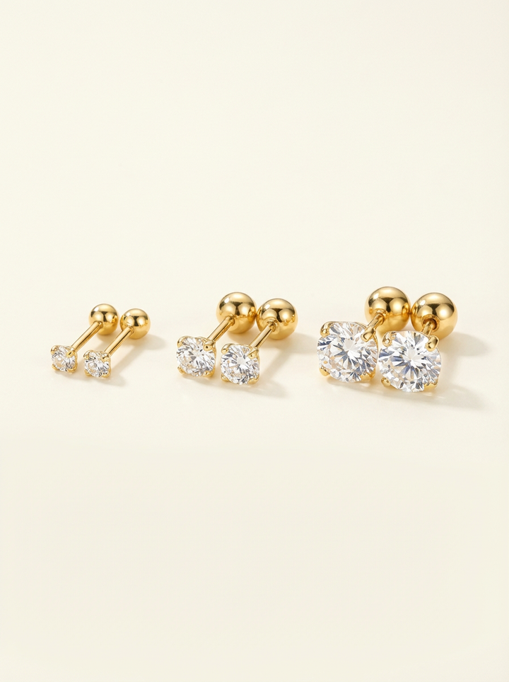 Set of 3 pairs of elegant earrings