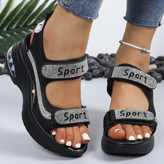 Elvyn™ Crystal Wedge Sandals