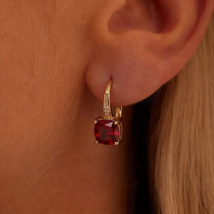 Elegant hoop earrings with sparkling stones
