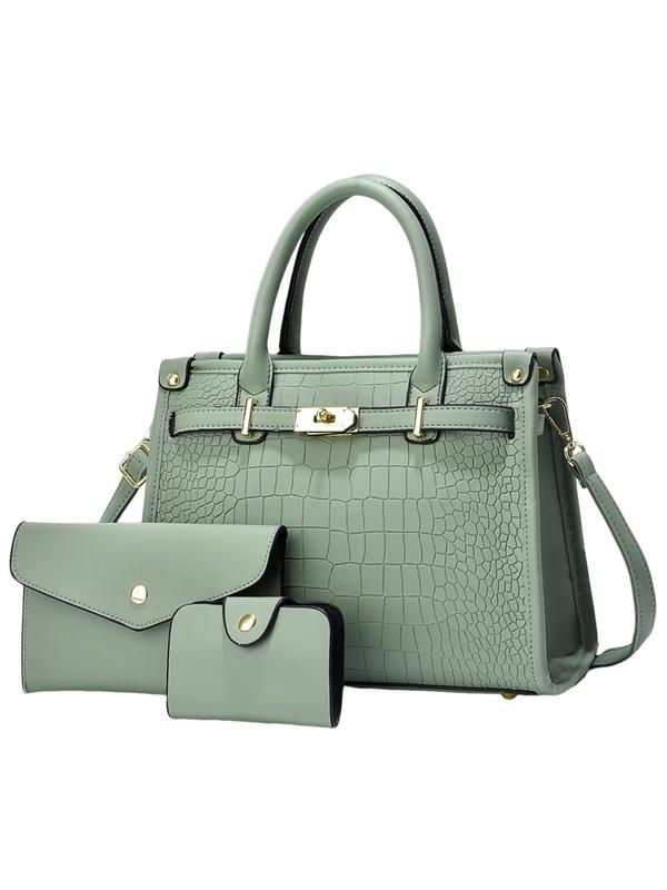 Viora │ Crocodile-Embossed Crossbody Handbag Set