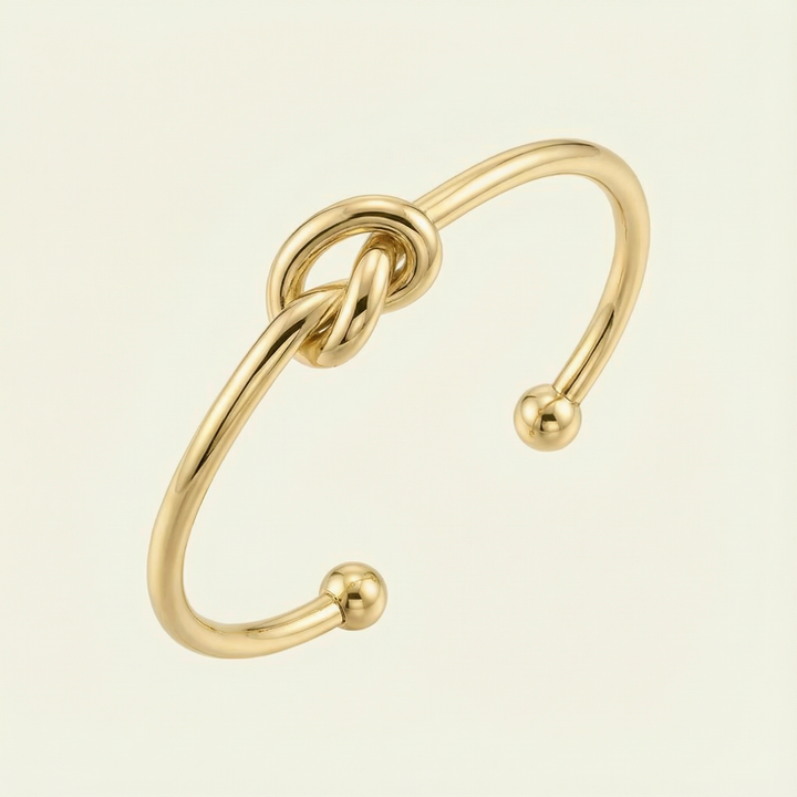 Golden Bracelet with Knot Detail