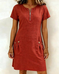Margaux - Cotton-Linen A-Line Dress