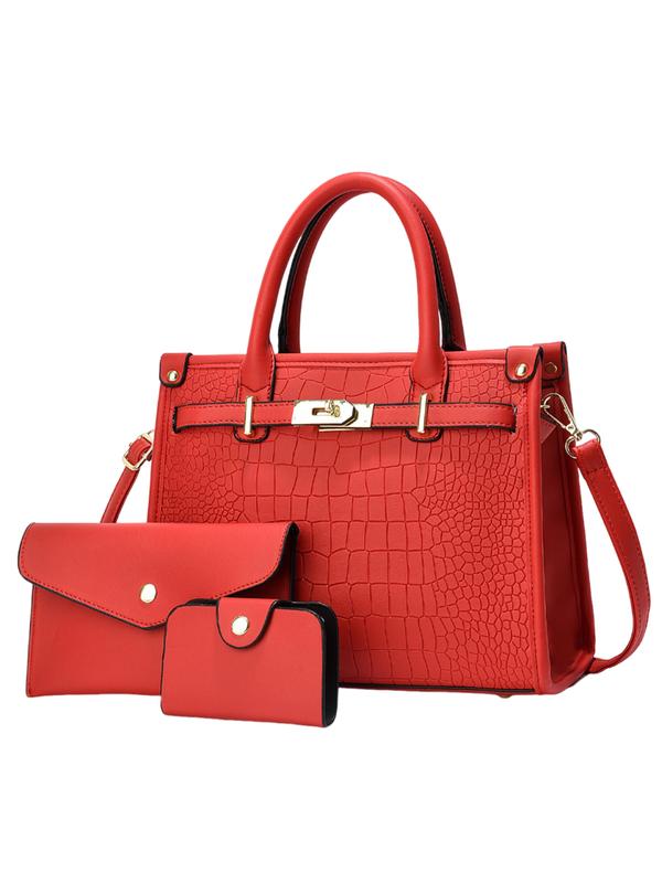 Viora │ Crocodile-Embossed Crossbody Handbag Set