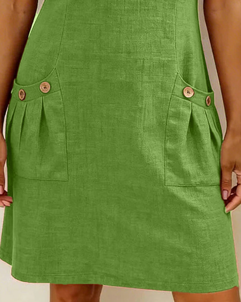 Margaux - Cotton-Linen A-Line Dress