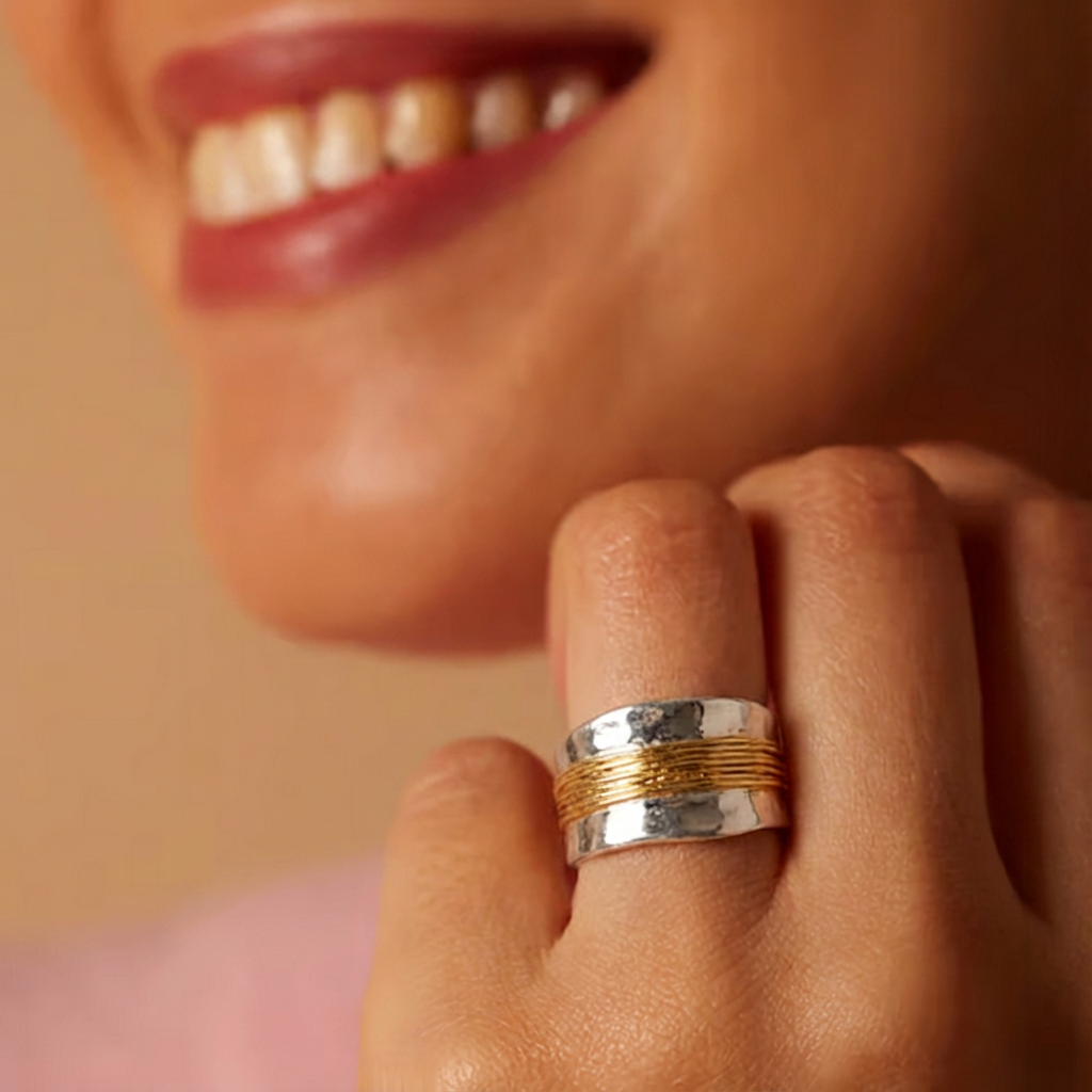 Two-Tone Ring | Silver & Gold