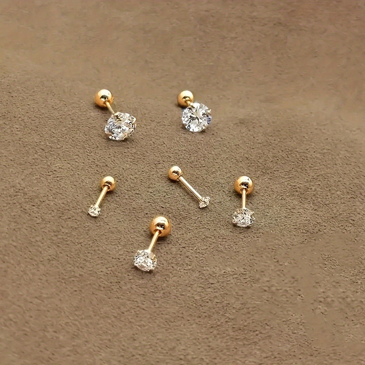 Set of 3 pairs of elegant earrings
