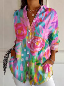 Livia | Rainbow Blossom Blouse