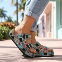 Juliana - Beaded Platform Slides