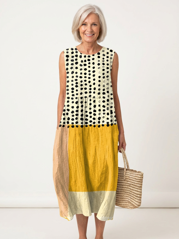 Leah™ Polka Colorblock Midi Dress