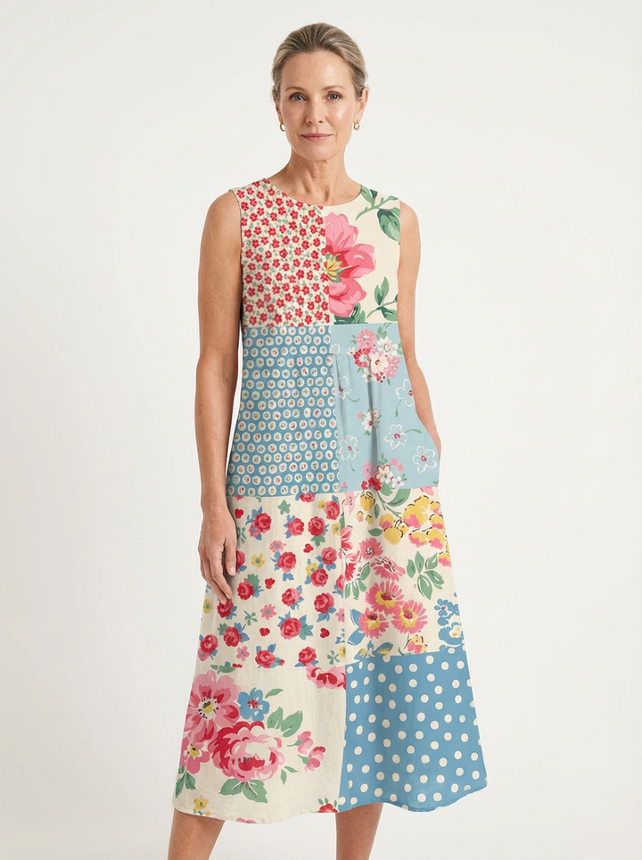 Anna™ Patchwork Midi Dress