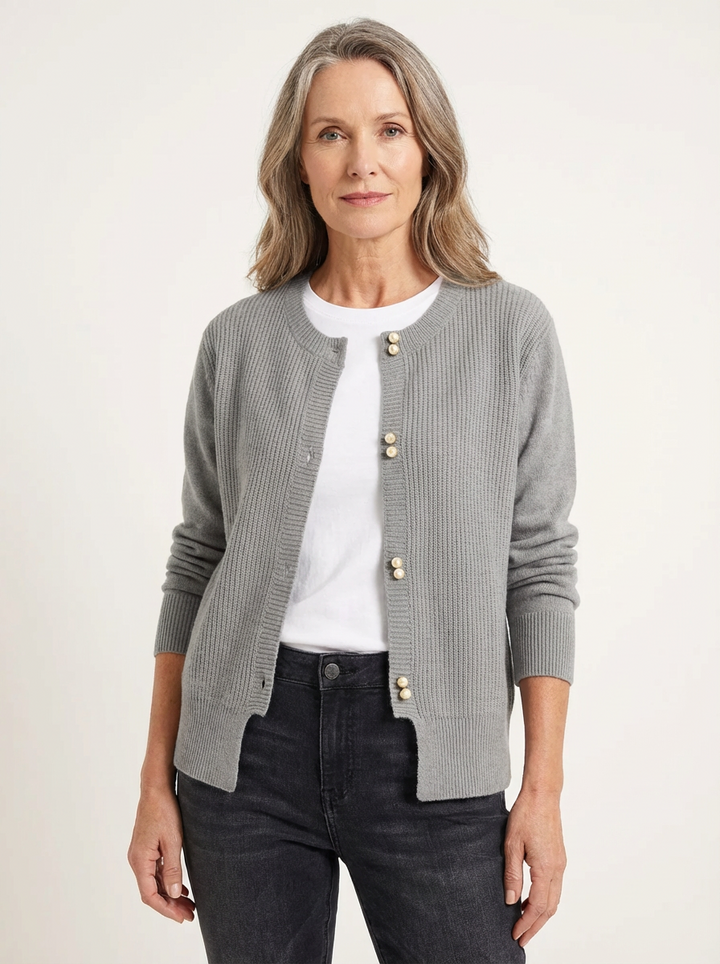ONARA | PEARL-BUTTON CARDIGAN