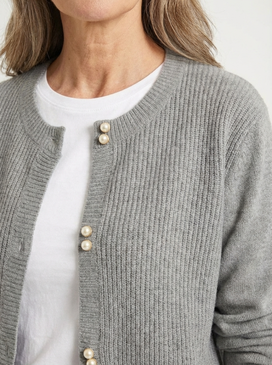 ONARA | PEARL-BUTTON CARDIGAN