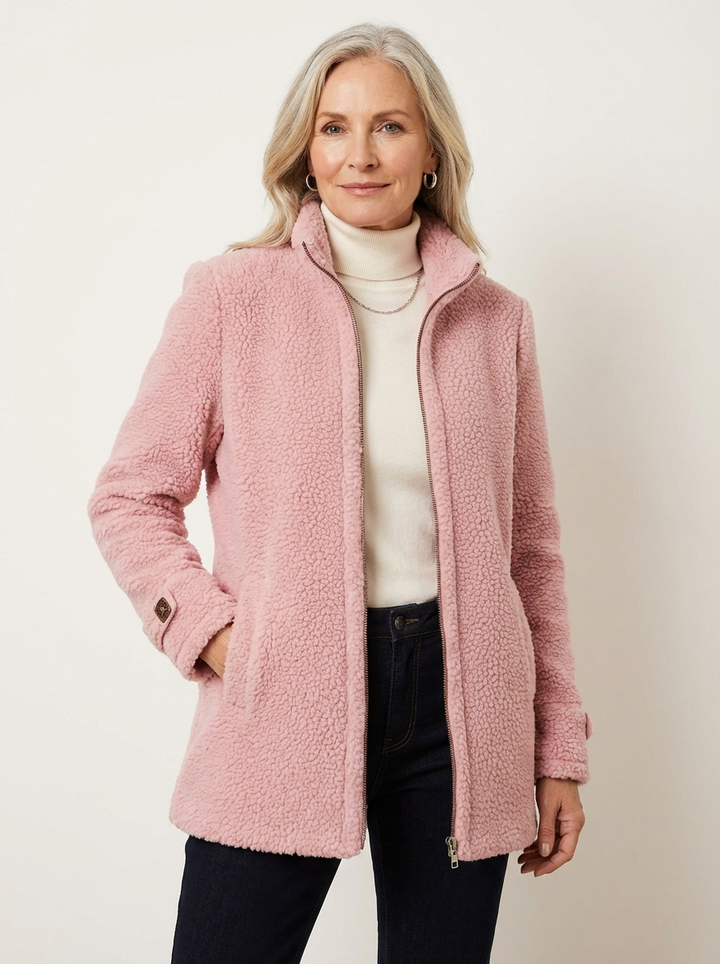 Lunelle | Full-Zip Lambswool-Feel Stand Collar Jacket