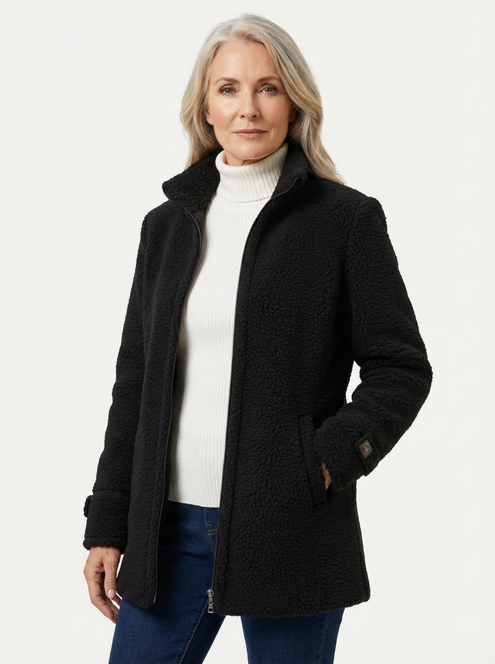 Lunelle | Full-Zip Lambswool-Feel Stand Collar Jacket