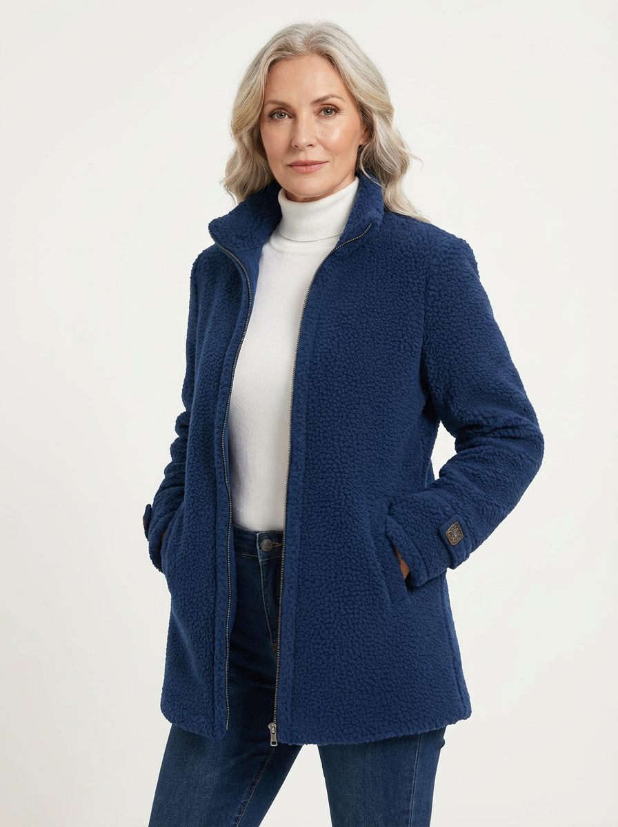 Lunelle | Full-Zip Lambswool-Feel Stand Collar Jacket