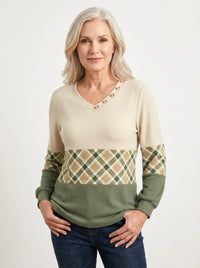 Annelie | Sweater with Checked Detail