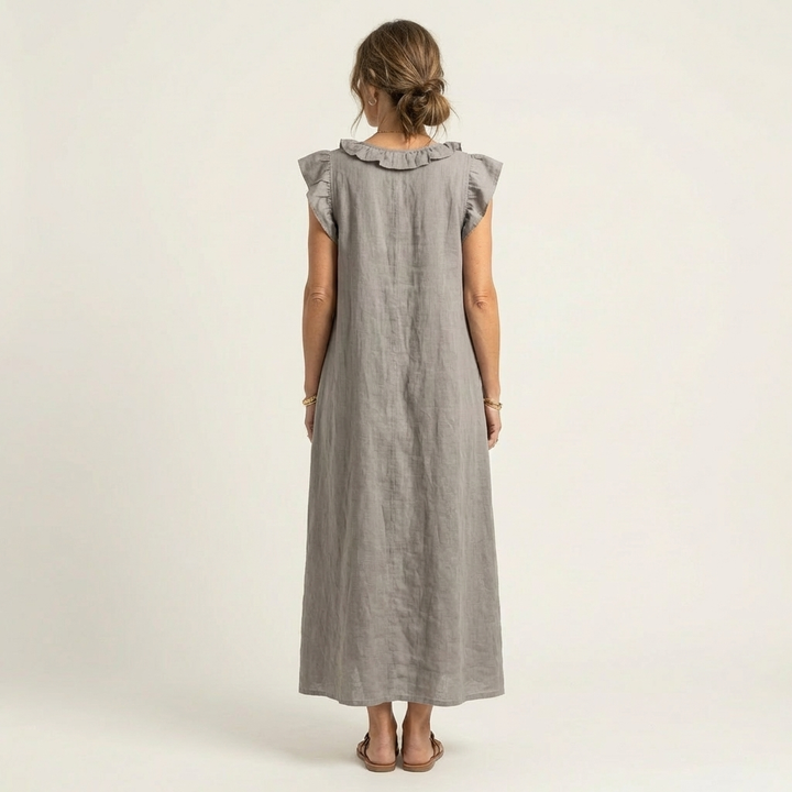 Vinica - V-Neck Ruffle Maxi Dress