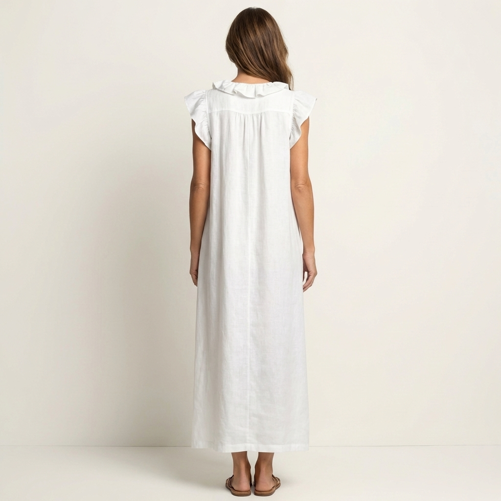 Vinica - V-Neck Ruffle Maxi Dress