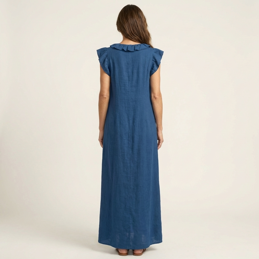 Vinica - V-Neck Ruffle Maxi Dress