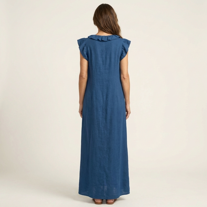 Vinica - V-Neck Ruffle Maxi Dress