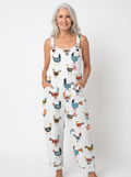 Comfortable Printed Overalls
