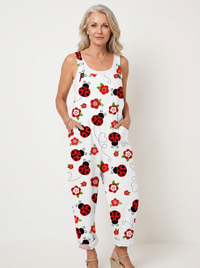 Comfortable Printed Overalls