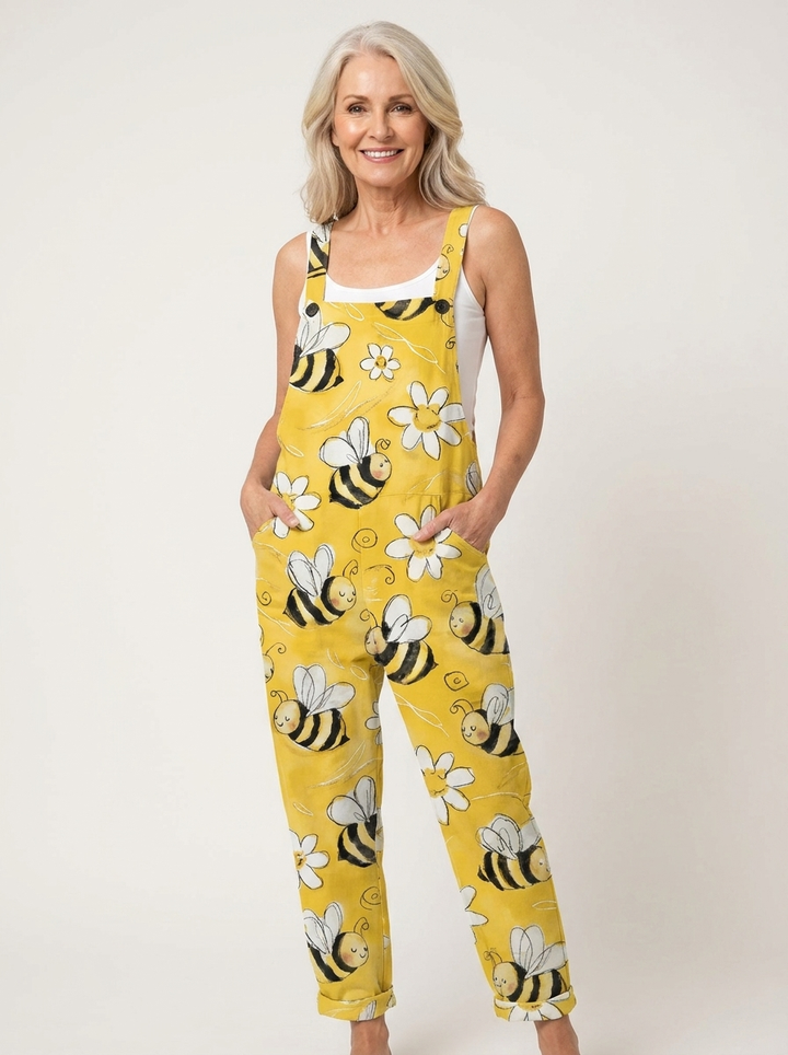 Comfortable Printed Overalls