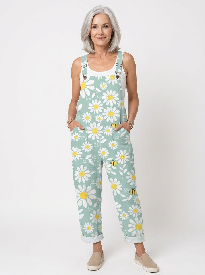 Comfortable Printed Overalls