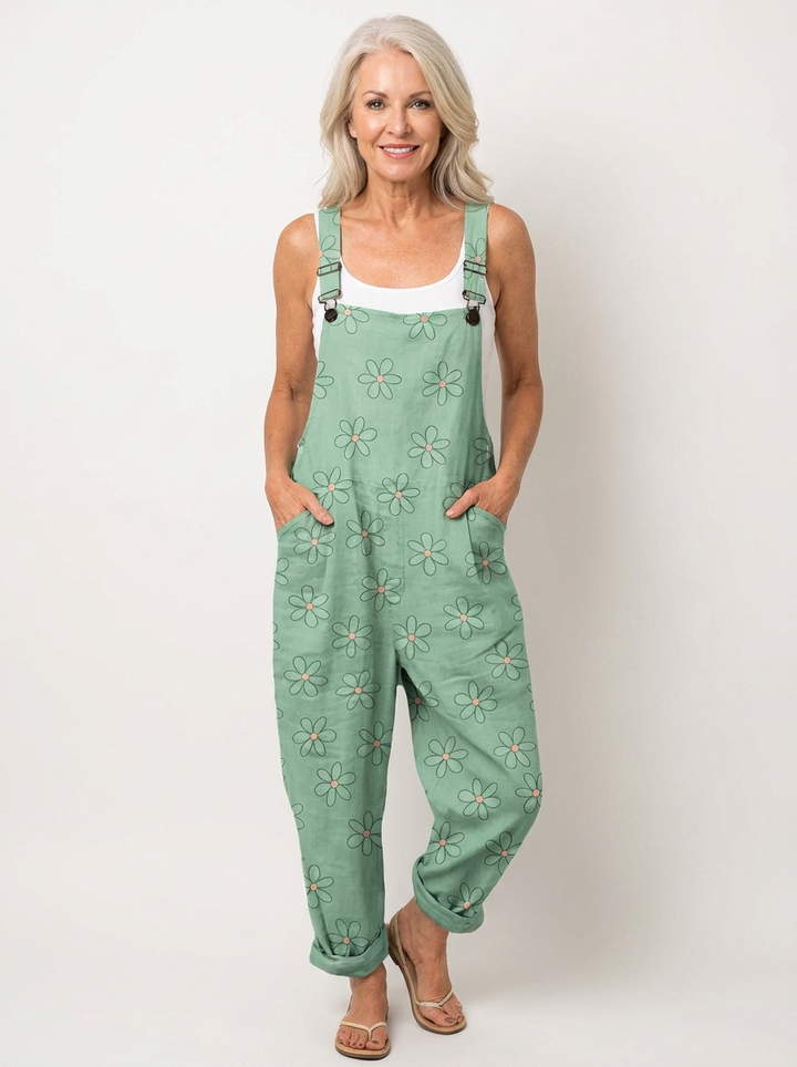 Comfortable Printed Overalls