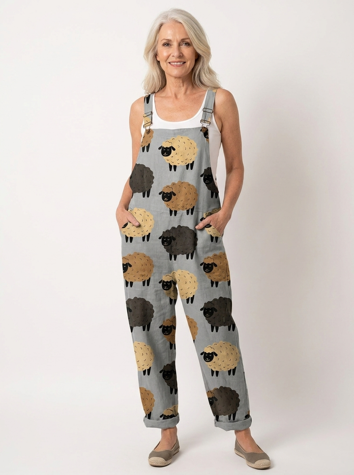 Comfortable Printed Overalls