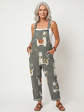 Comfortable Printed Overalls