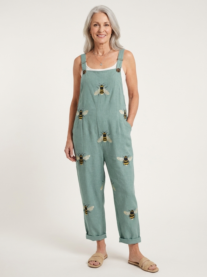 Comfortable Printed Overalls
