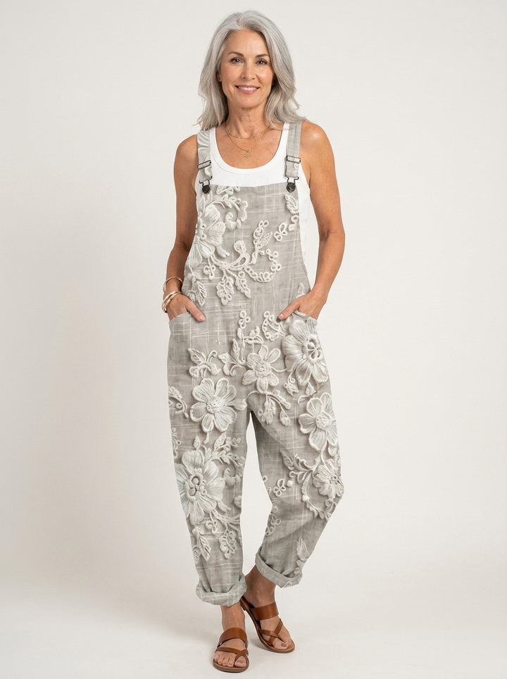 Comfortable Printed Overalls