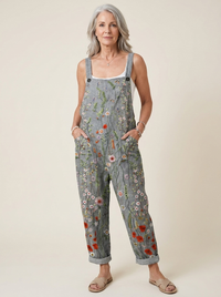 Comfortable Printed Overalls