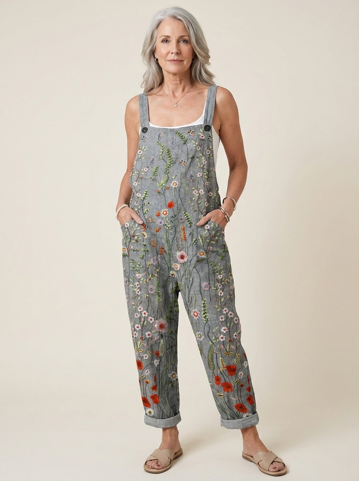 Comfortable Printed Overalls