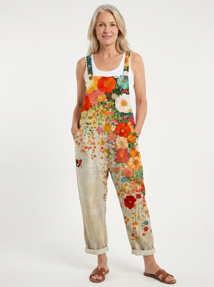 Comfortable Printed Overalls