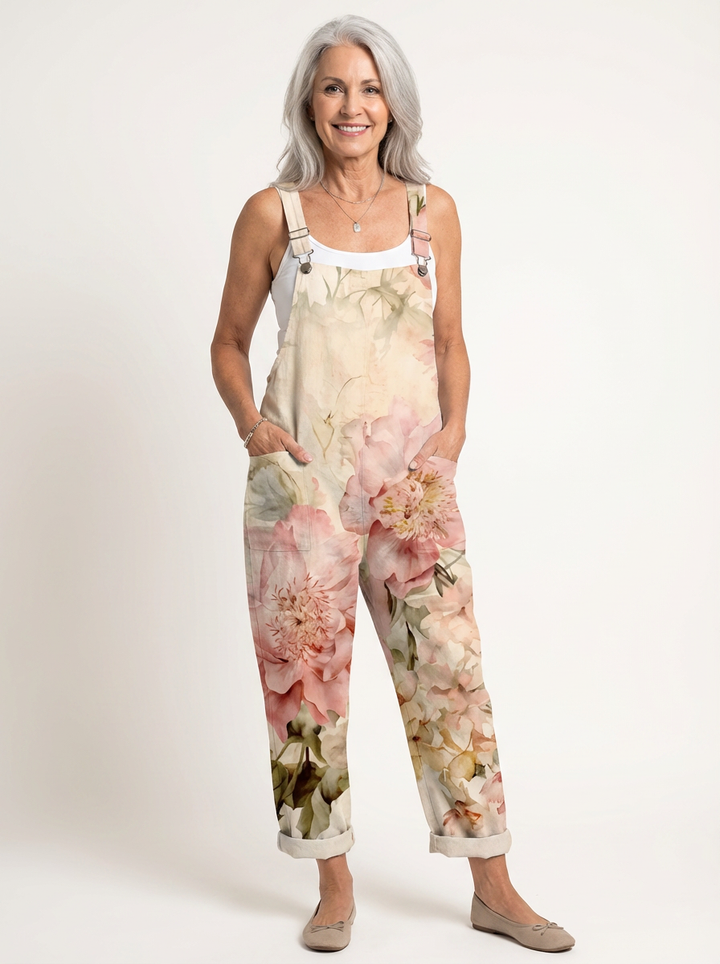 Comfortable Printed Overalls