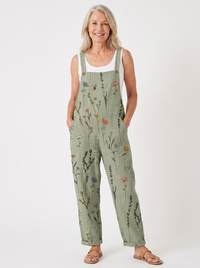 Comfortable Printed Overalls